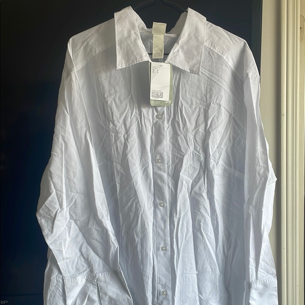 Classic White Button-Up Shirt Dress